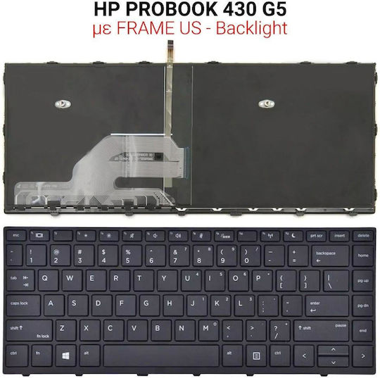 HP Клавиатура за HP ProBook 430 G5 с рамка / Задно осветяване (K066-A)