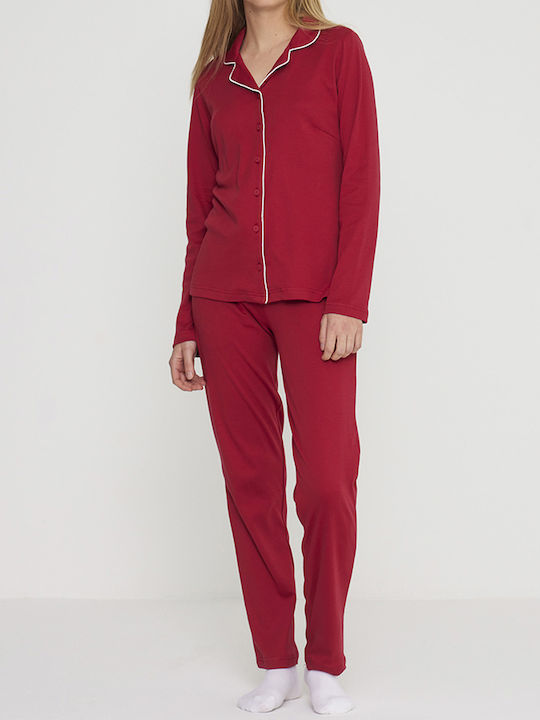 Noidinotte Winter Women's Pyjama Set Cotton Red