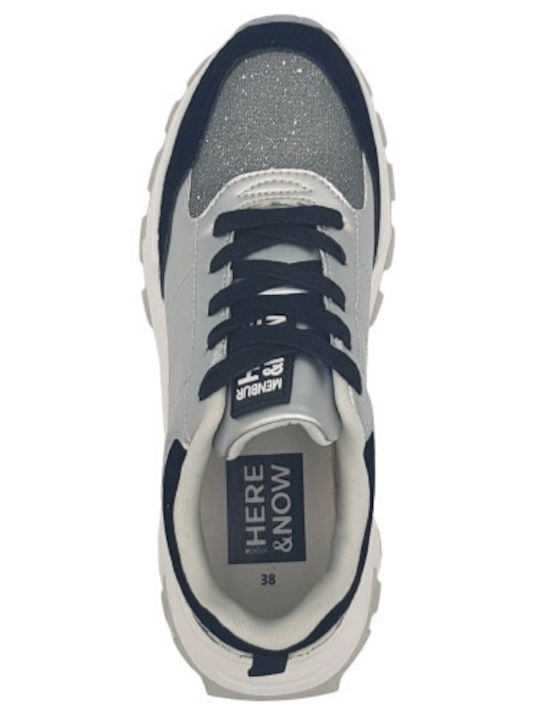 Damen Anatomisch Chunky Sneakers Silber