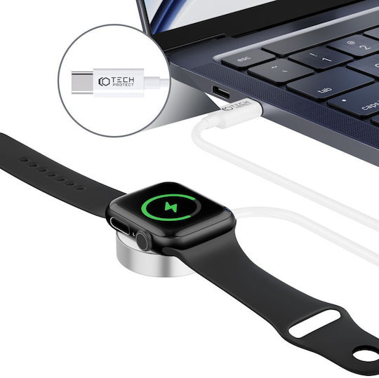 Tech-protect Ultraboost Magnetic Inductive Charger Usb-c Connector Apple Watch 1.2m White