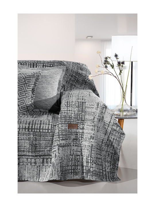 Guy Laroche Melbourne Dreisitzer-Sofa Wurf Chenille 180x300cm Silber