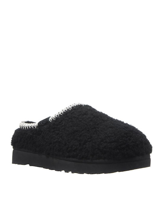 Tasman Maxi Curly Woolen Winter Women's Slippers Black