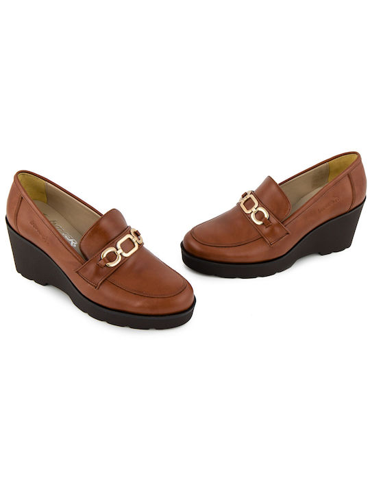 Boxer Leather Women's Moccasins in Tabac Brown Color