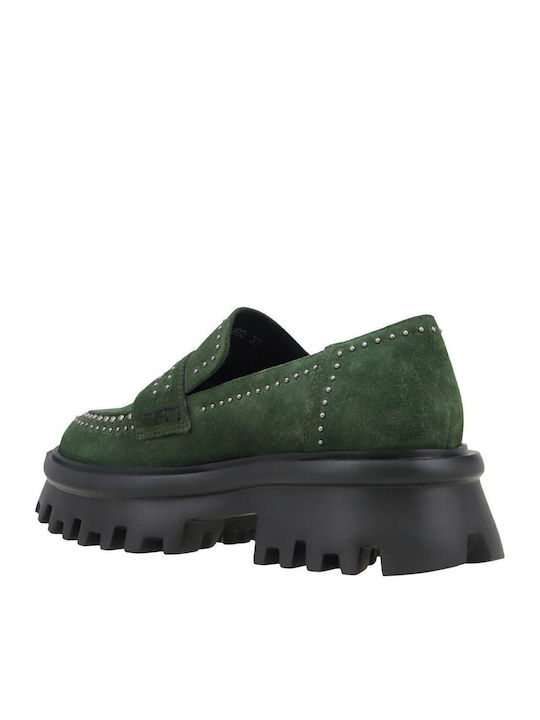 Leon Γυναικεία Loafers σε Χακί Χρώμα