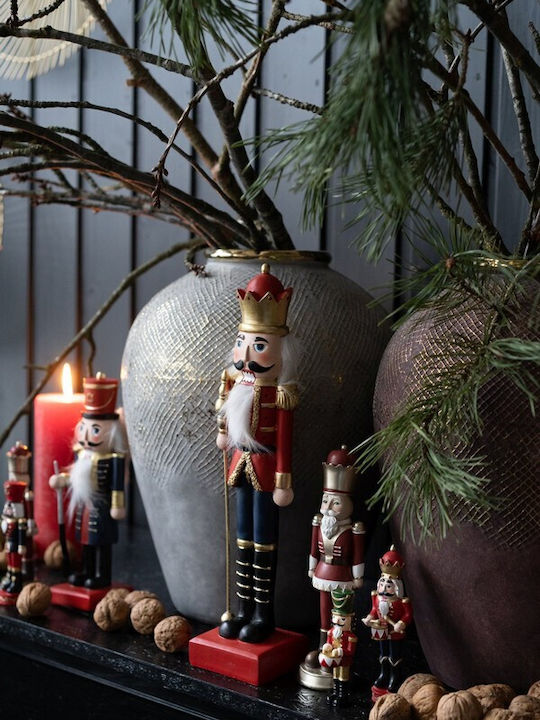 G.Wurm Weihnachts-Nussknacker Rot aus Keramik Höhe 17.5cm.
