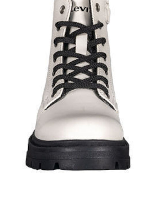 Levi's Pasadena Kids Combat Boots White