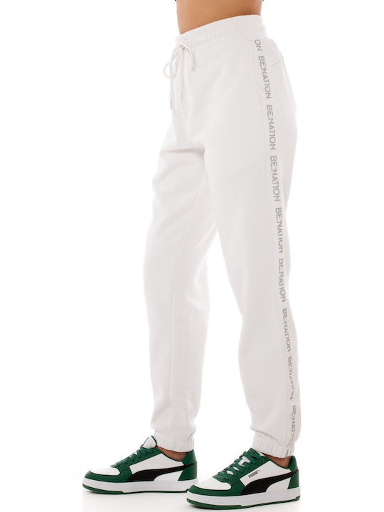 Hohe Taille Jogginghose white