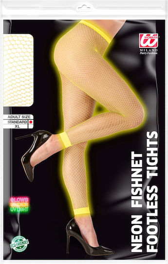 Neon-gelbe Netzstrumpfhose Accessoire