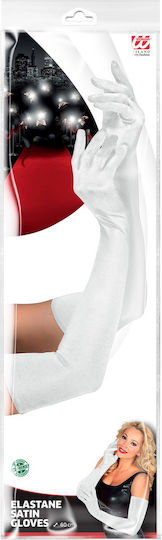 Erwachsene Satin Elastische Weiße Handschuhe 60cm