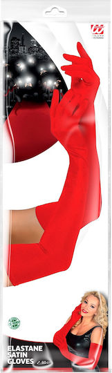 Adult Satin Elastic Red Gloves 60cm