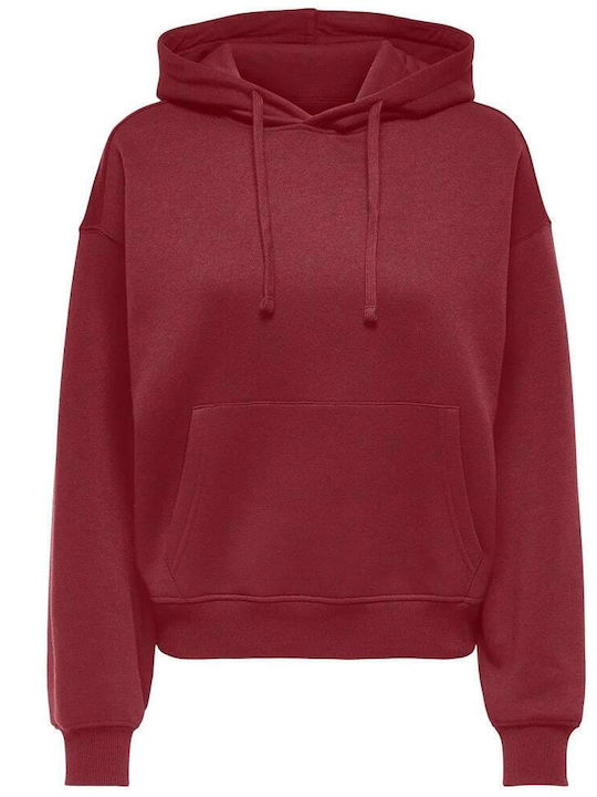 Only Women's Long Hooded Sweatshirt Bordeaux