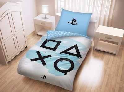 Set de lenjerie pentru copii Playstation Ps5 albastru deschis