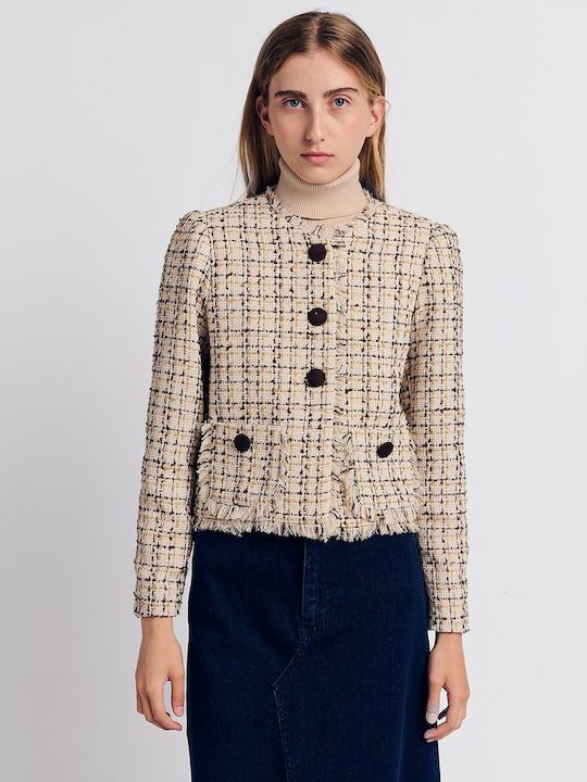 Forel Short Women's Tweed Blazer Brown