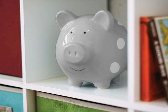 Pearhead Children's Money Box Ceramic Gray