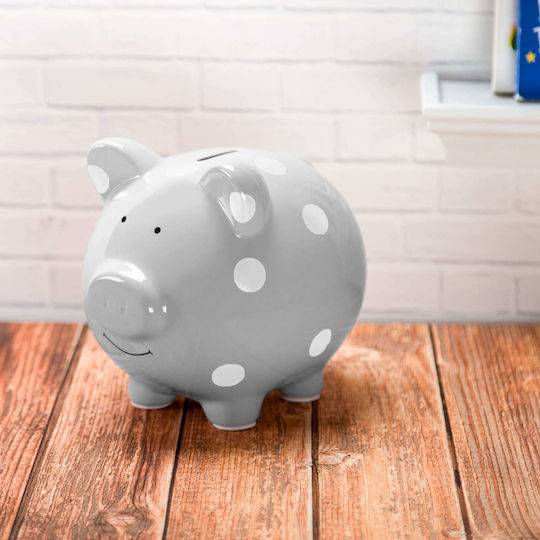 Pearhead Children's Money Box Ceramic Gray