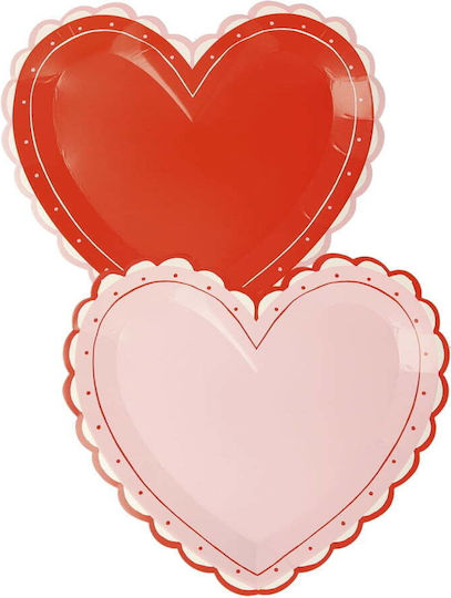 Meri Meri Lacy Heart Plate for Party 8pcs