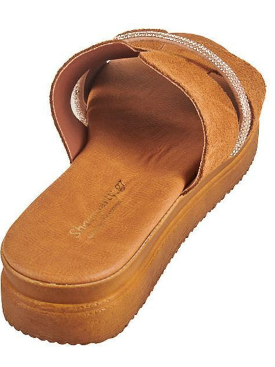 Women's Flat Sandals Flatforms in Brown Color