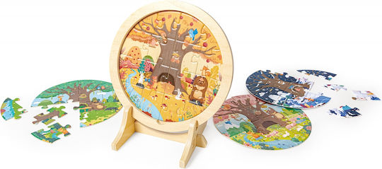 Puzzle educațional din lemn Hape Anotimpuri