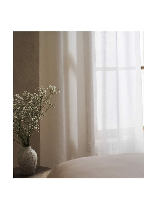 Gofis Home Κουρτίνα με Τρέσα Maisy Λευκή 200x295εκ.