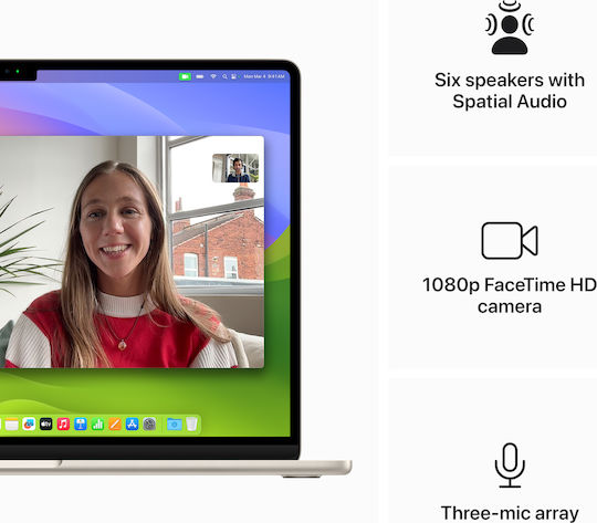 Apple MacBook Air 15" (2024) 15.3" IPS Retina Display (M3-8-Core/16GB/256GB SSD) Starlight (GR Keyboard)