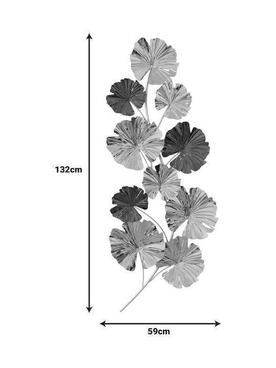 Inart Unterschrift Wanddekoration aus Metallisch Patrick 132x5.5x59cm 1pcs