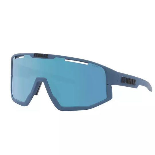 Bliz Cycling Glasses Fusion with Blue Frame & Mirror Lenses