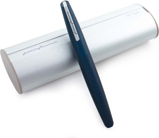 Pininfarina Segno Pf Two Πένα Γραφής Medium Μπλε από Αλουμίνιο με Μπλε Μελάνι