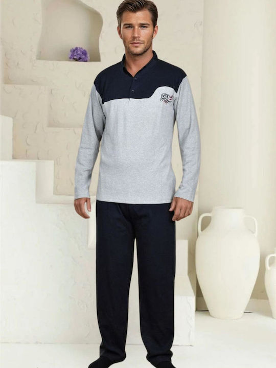 Rimoli Men's Winter Cotton Pajamas Set GRI