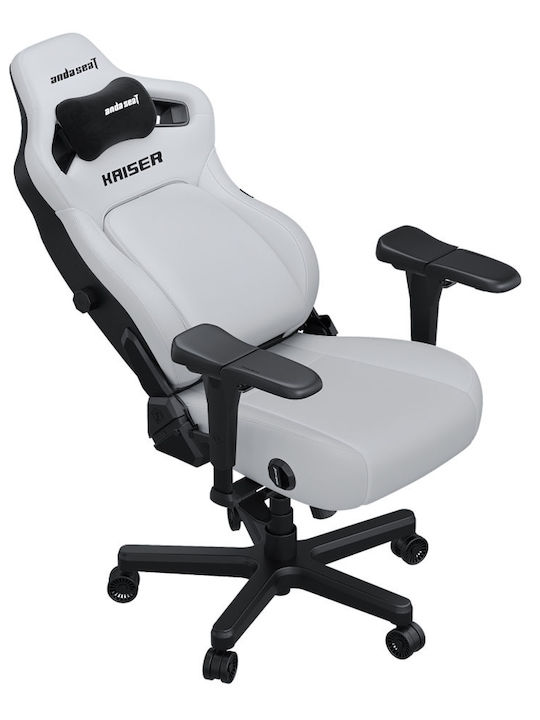 Anda Seat Kaiser 4 L Καρέκλα Gaming Δερματίνης με Ρυθμιζόμενα Μπράτσα Λευκή
