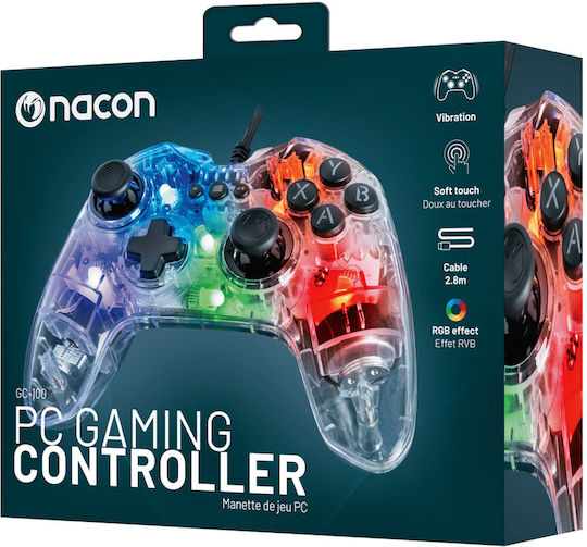 Nacon GC-100XF Ενσύρματο Gamepad για PC Διάφανο