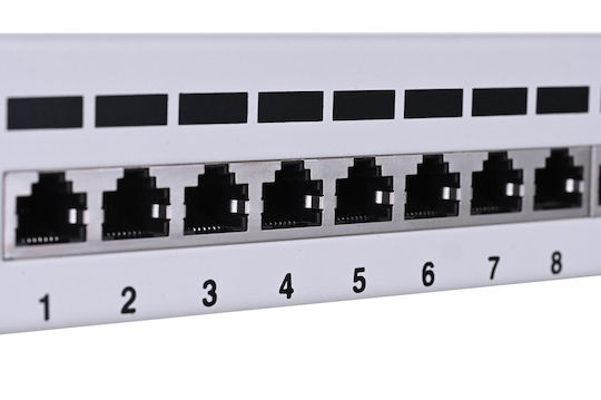 Lanberg Patch Panel Shielded για Rack 1U 10" 12 Θυρών cat6 Γκρι
