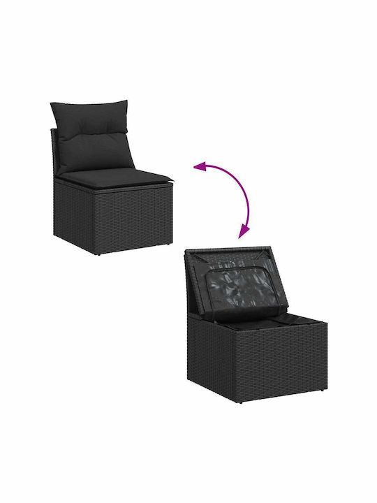 Canapea Cu Patru Locuri De Exterior Din Rattan Cu Perne 55x55x69cm