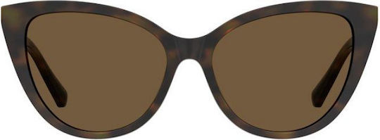 Moschino Γυναικείος Κοκκάλινος Σκελετός Γυαλιών Cat Eye με Clip On Καφέ Ταρταρούγα MOL066/CS 05L/70