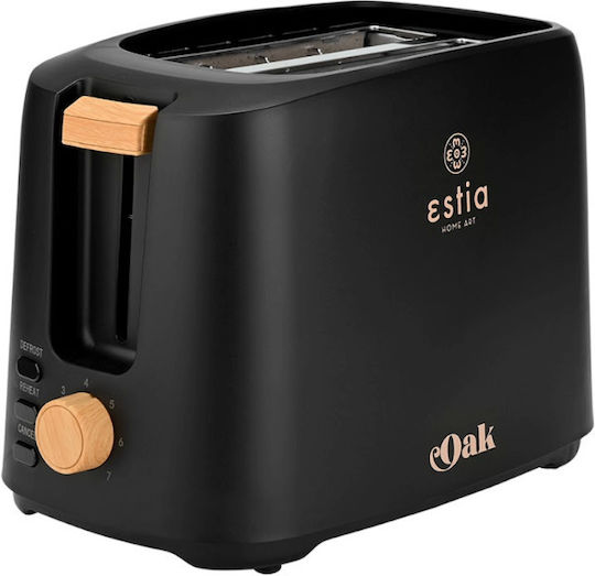Estia Oak Toaster 2 Slots 700W Black