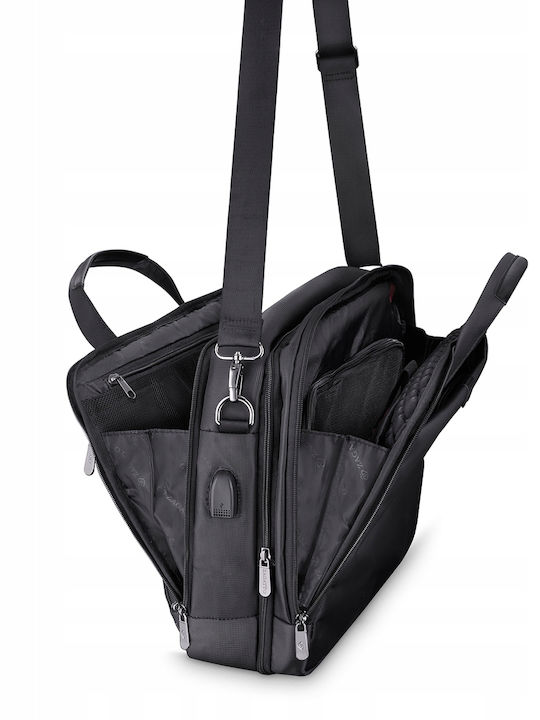 Zagatto Shoulder Handheld Laptop Bag 17.3 Inches with USB Port in Black Color ZG133