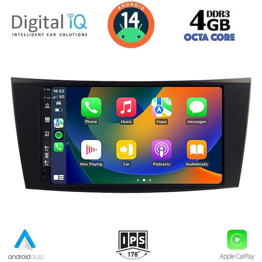 Digital IQ Car Audio System for Mercedes-Benz E Class / CLS Class 2003-2009 (Bluetooth/USB/WiFi/GPS/Apple-Carplay/Android-Auto) with Touch Screen 8"