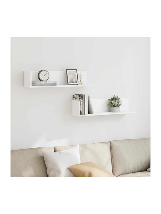 Shelves Wall White 2pcs 75x16.5x16.5cm