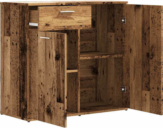 Мебели за съхранение дървен с чекмеджета Кафяв 80x36x75см