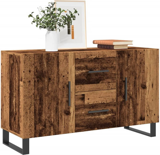 Sideboard made of Wood & Metal with Drawers Coffee 100x36x60cm