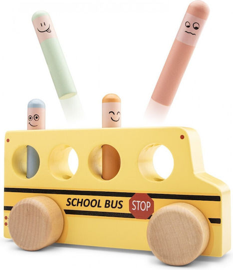 New Classic Toys Όχημα Pop Up School Bus από Ξύλο