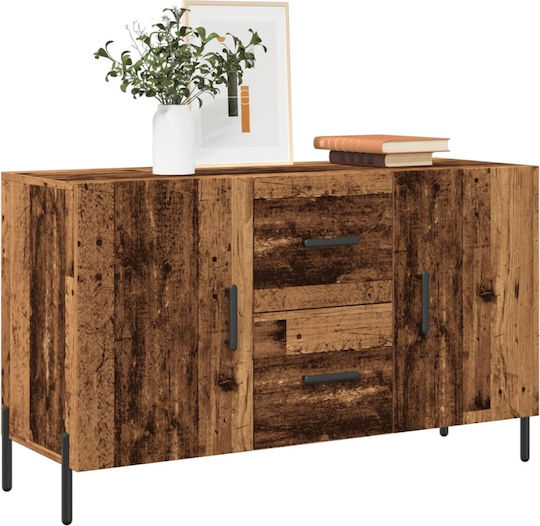 Μπουφές Ξύλινος με Συρτάρια Καφέ 100x36x60cm