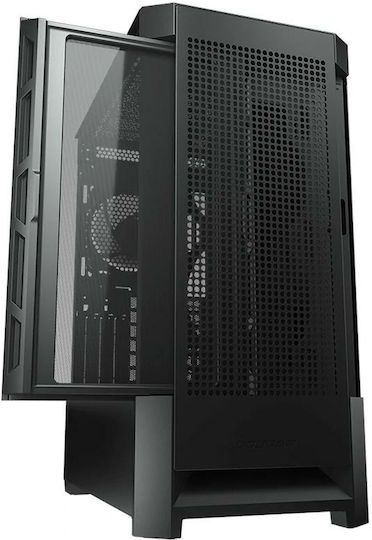 Cougar Airface Gaming Midi Tower Κουτί Υπολογιστή με Πλαϊνό Παράθυρο Μαύρο