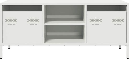 Έπιπλο Τηλεόρασης Μεταλλικό Λευκό Μ101.5xΠ39xΥ43.5cm