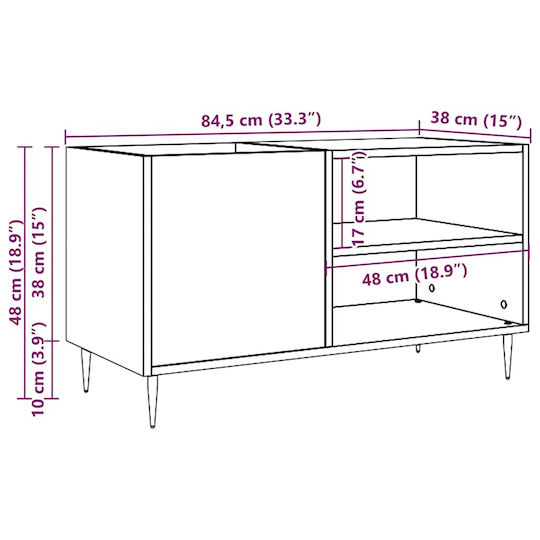 vidaXL Hi-Fi Möbel Braun 38x84.5x48cm