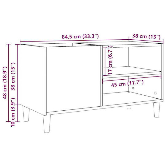 vidaXL Hi-Fi Möbel Braun 38x84.5x48cm