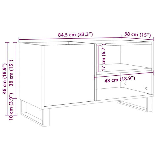 vidaXL Hi-Fi Möbel Braun 38x84.5x48cm
