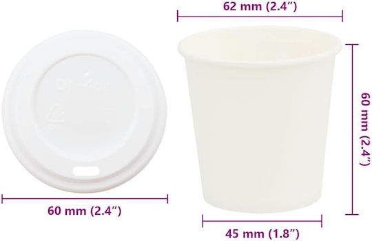 vidaXL Ποτήρι μιας Χρήσης Χάρτινo Καφέ 120ml 1000τμχ
