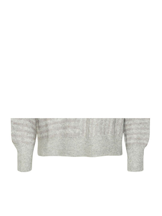 Vero Moda Дамски Дълъг ръкав Пуловер Light Grey Melange