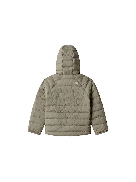 The North Face Waterproof Kids Quilted Jacket Double Sided with Hood Khaki Perrito