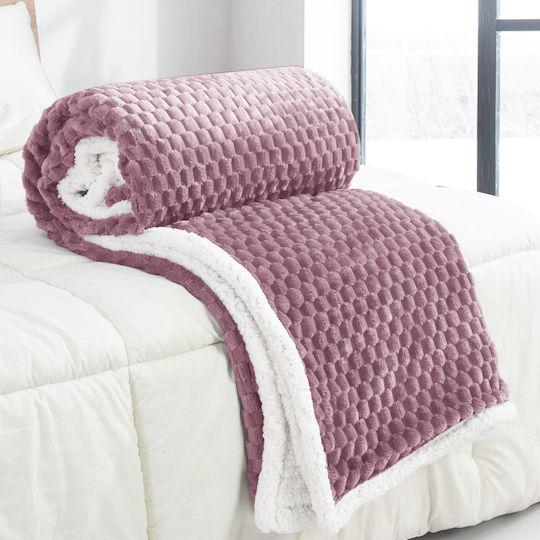 My Home Luxury Sherpa Blanket Super Double 220x240cm Lilac